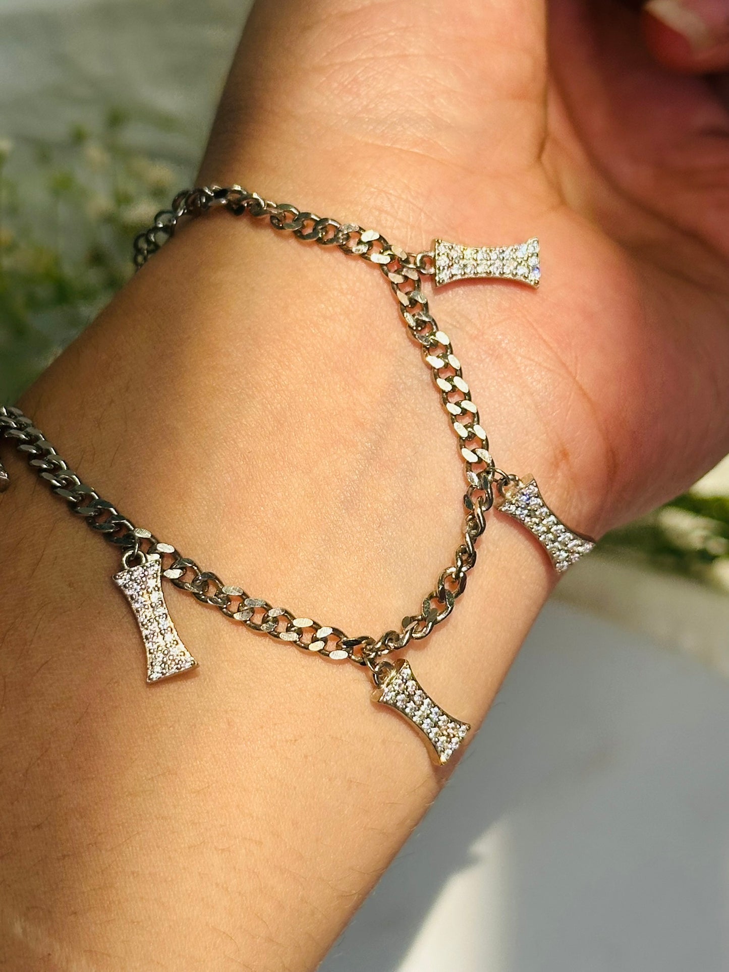 solitaire charm bracelet