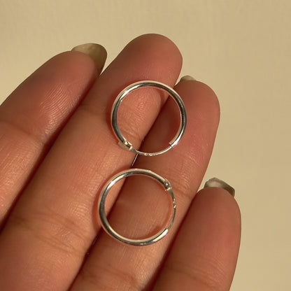 Classic Plain Bali 16mm — plain hoop bali earrings in 925 sterling silver