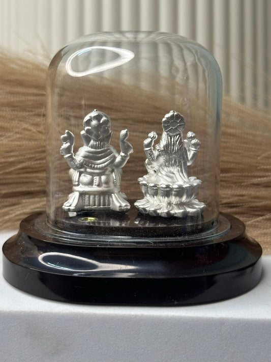 Laxmi Ganesh Silver Idol