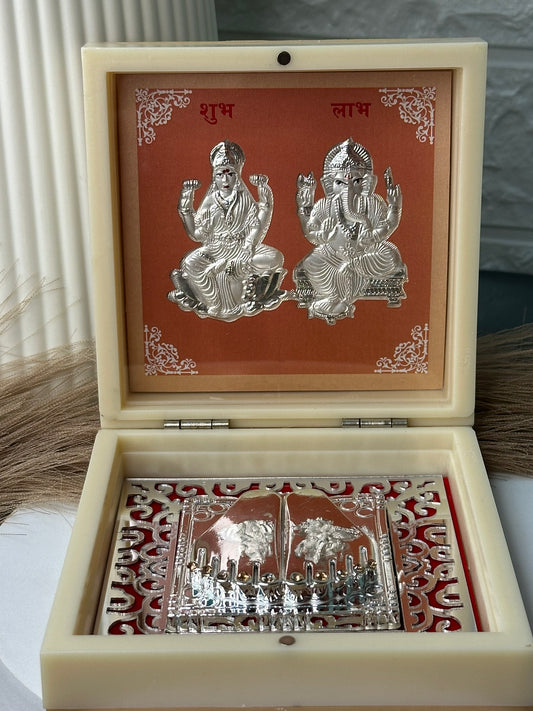 Laxmi Ganesh Silver Paduka