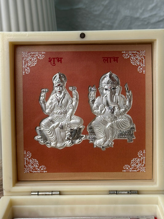Laxmi Ganesh Silver Paduka