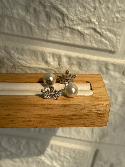 Pearl & Crown Studs