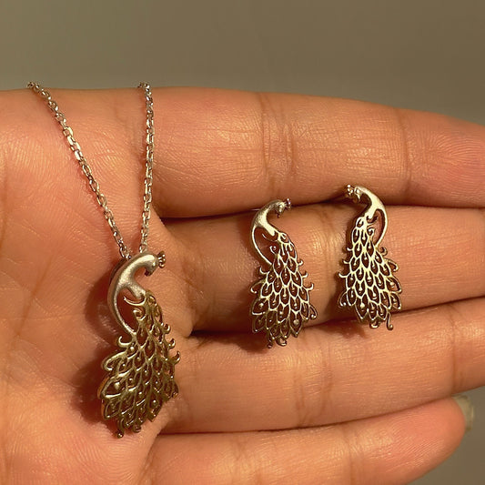 Royal Peacock Pendant Set