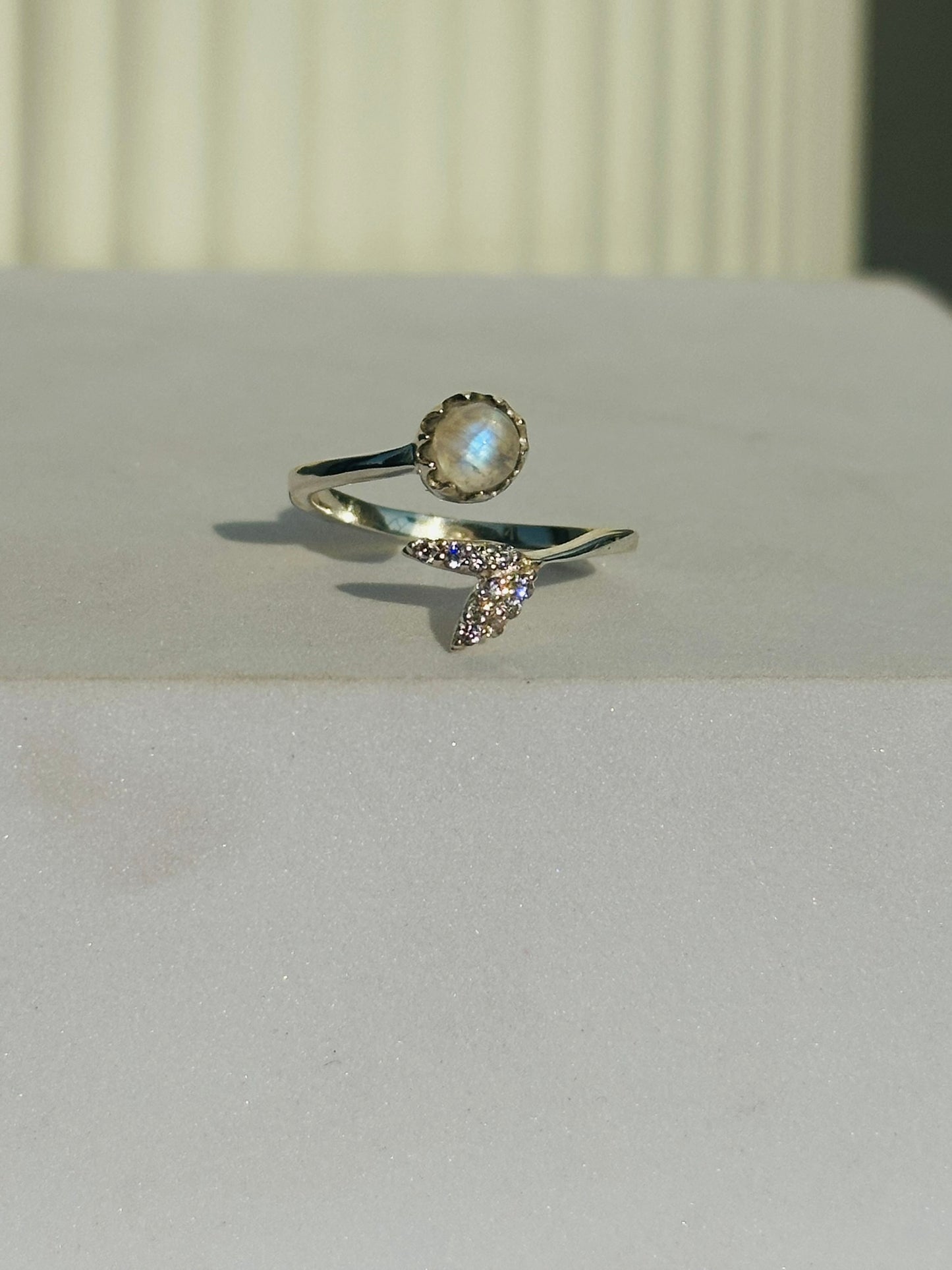 moon stone mermaid ring