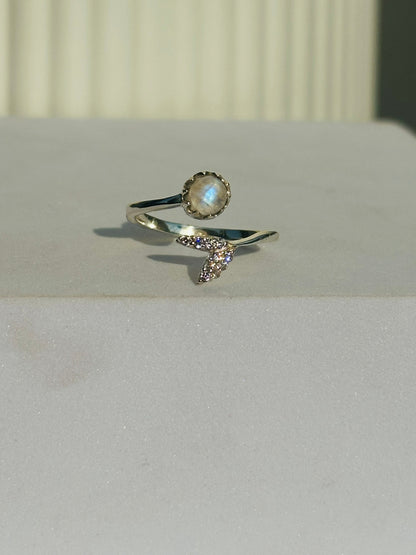 Moon Stone Mermaid Ring