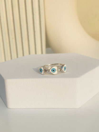 Evil Eye Trio Ring