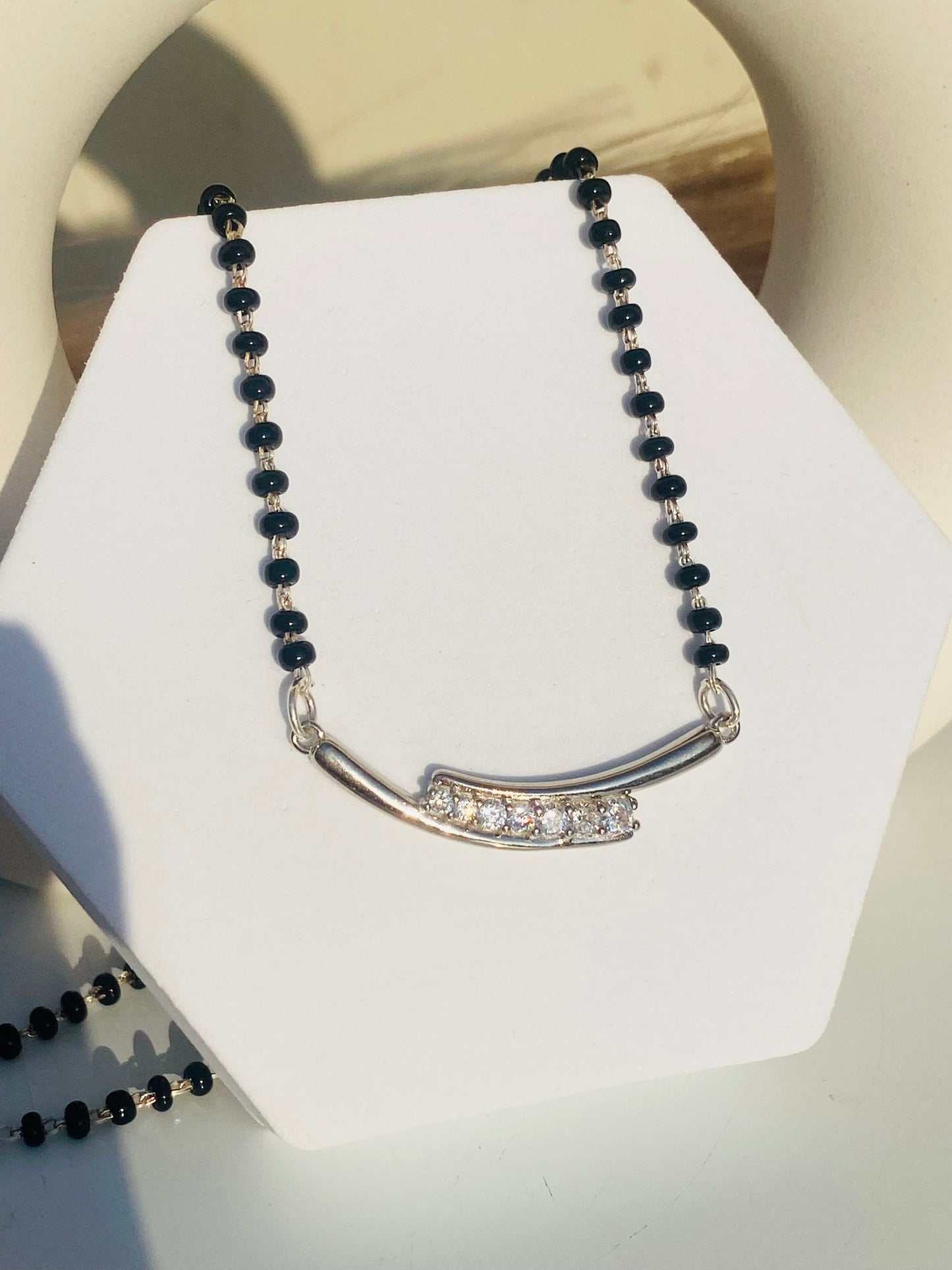 silver shine mangalsutra