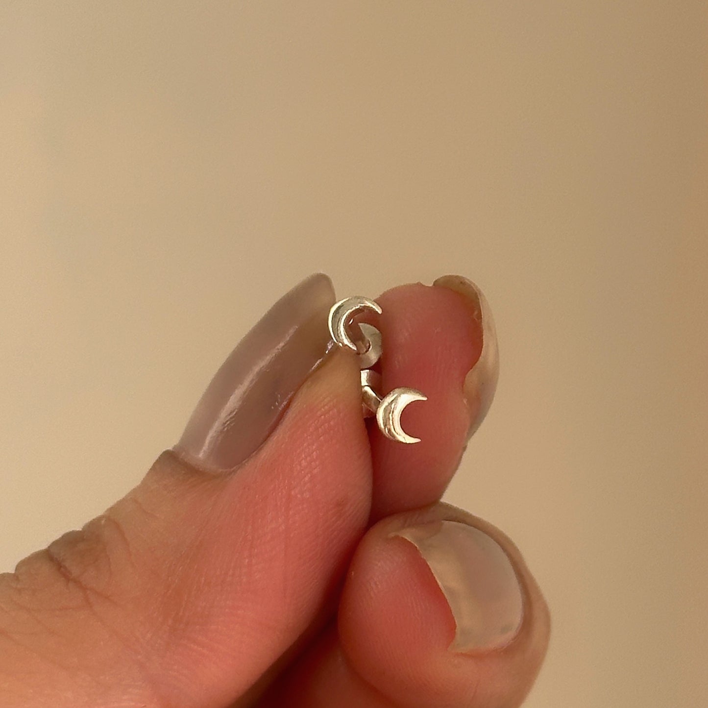 tiny moon studs