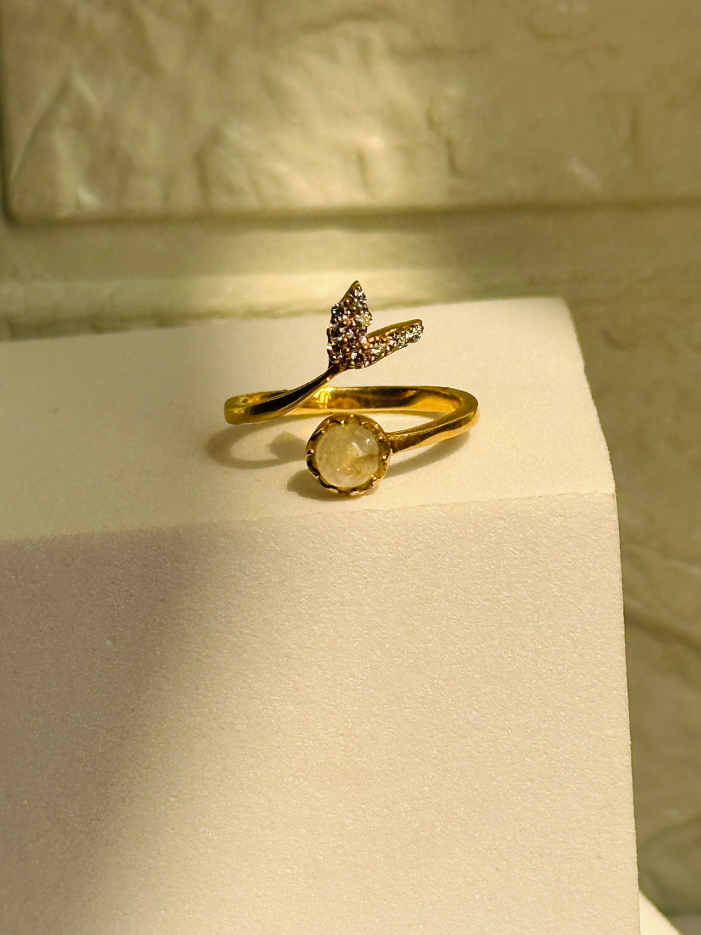moon stone mermaid ring