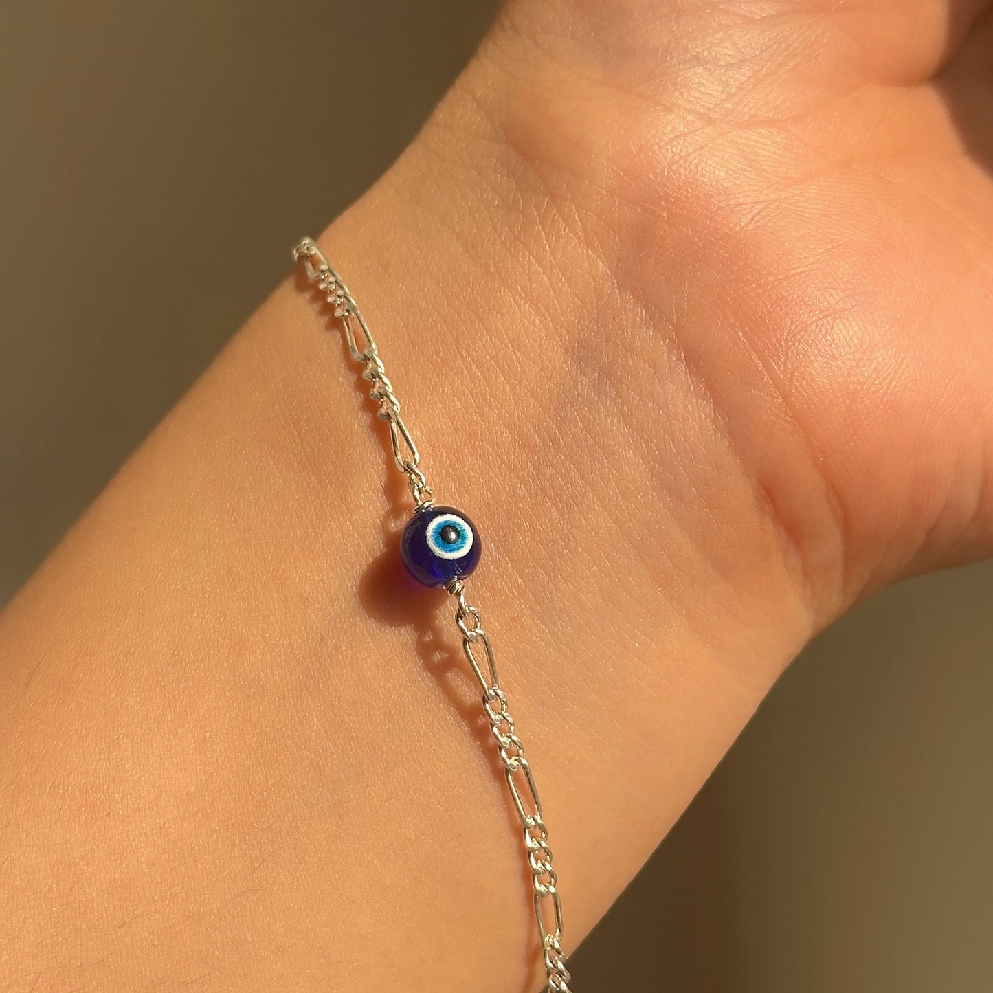 classic evil eye figaro bracelet