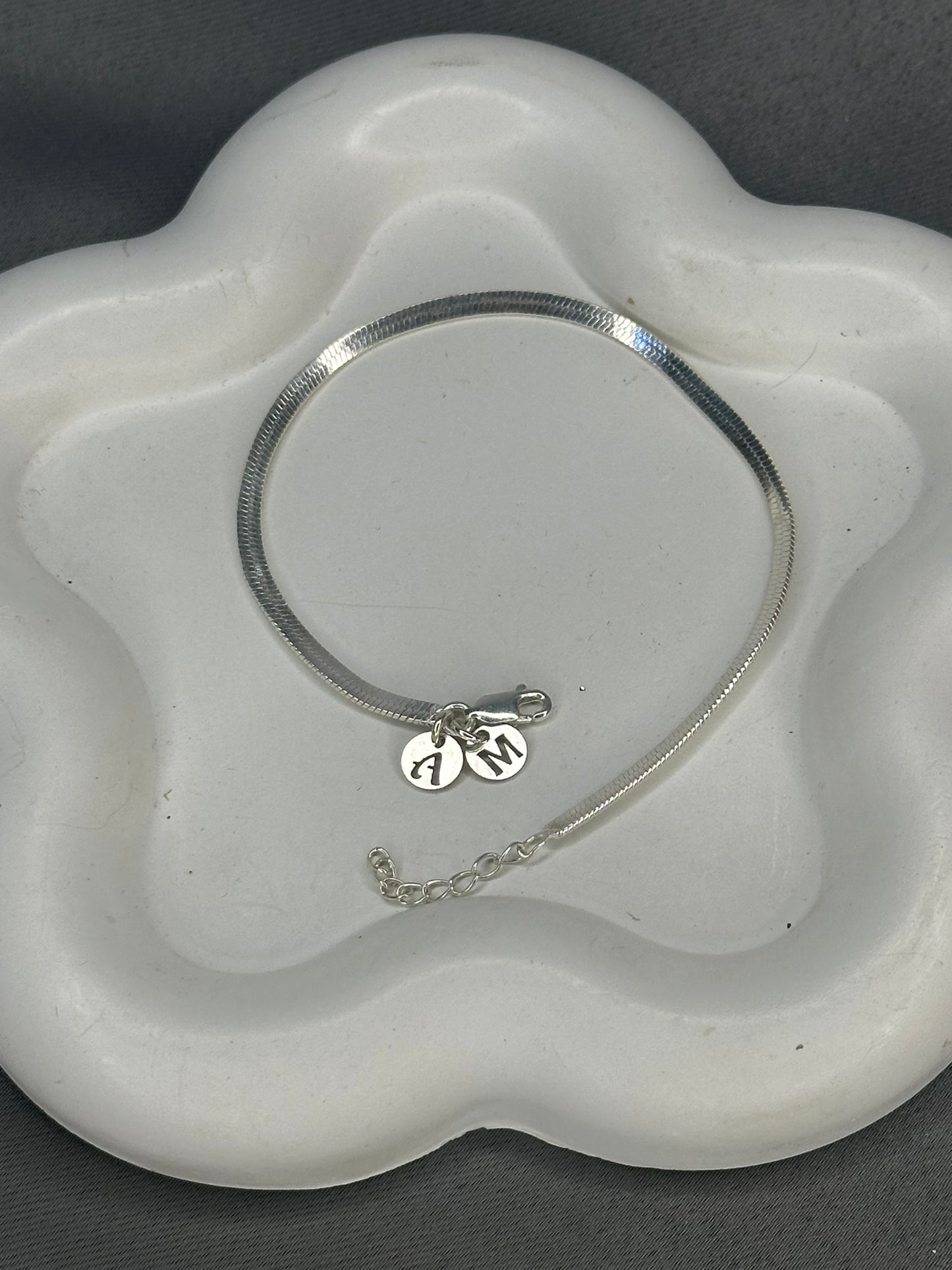couple initials charm bracelet