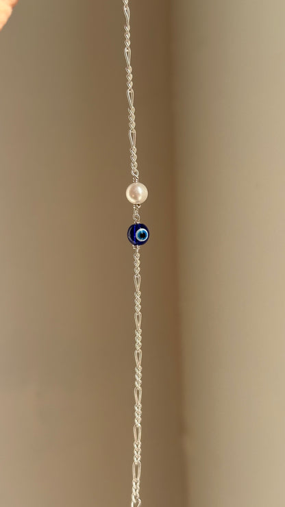 Evil Eye Pearl Bracelet