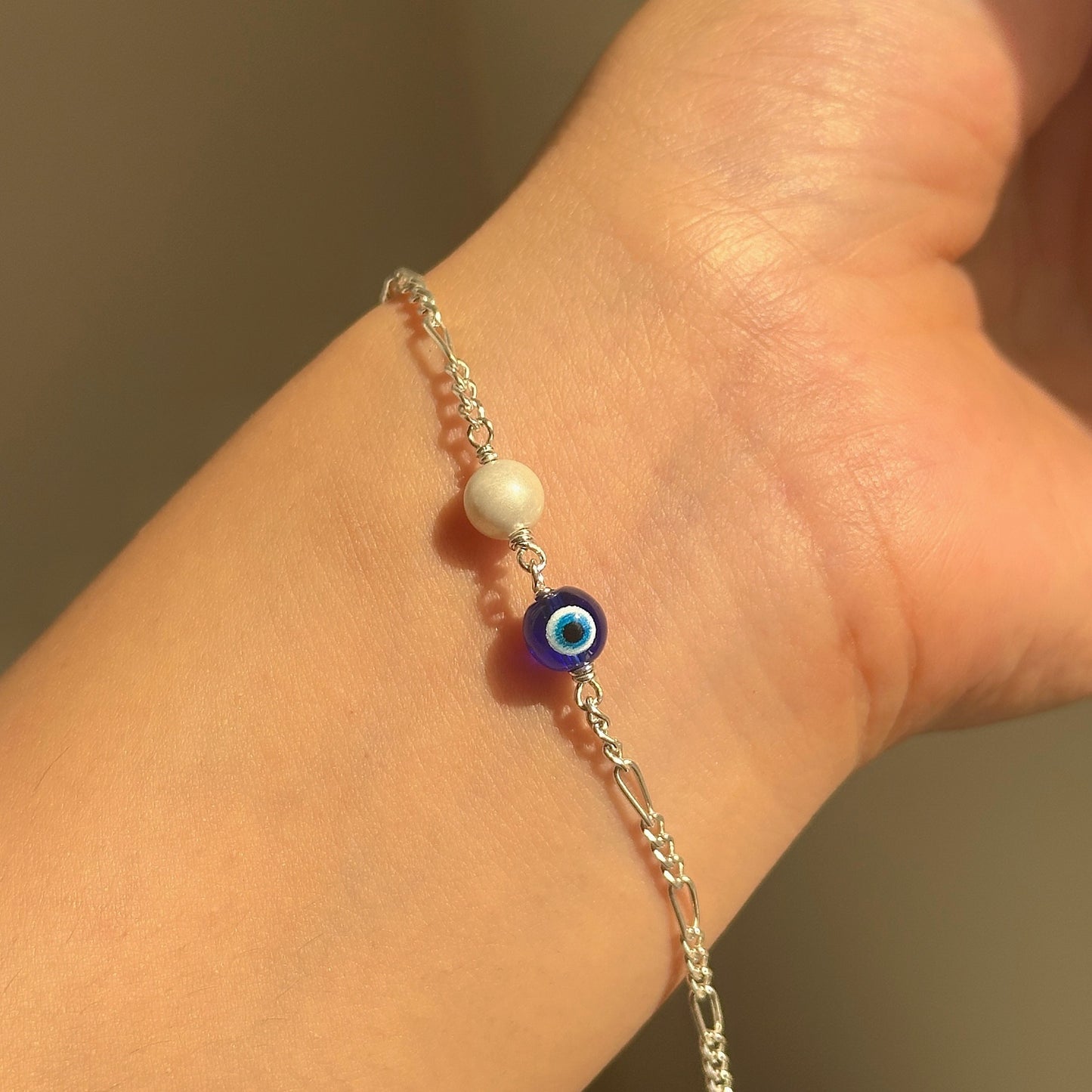 evil eye pearl bracelet