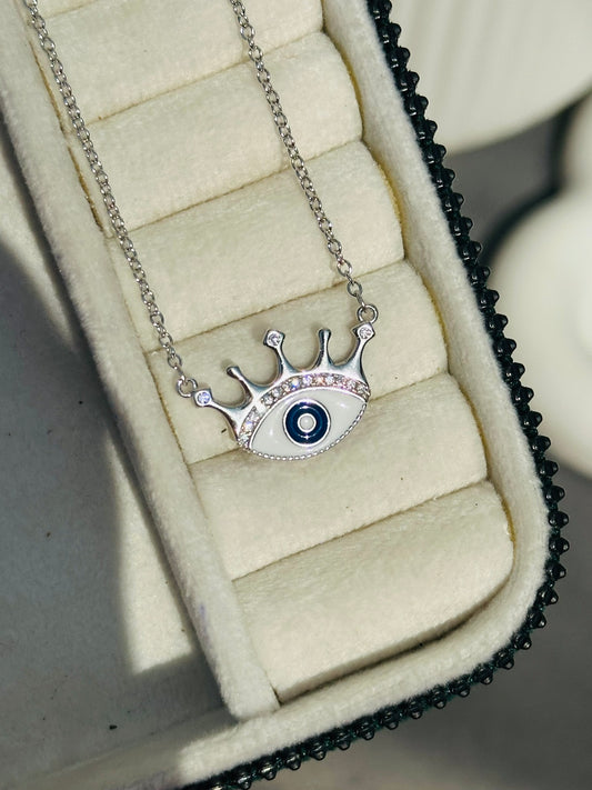 Crowned Evil Eye Neckpiece