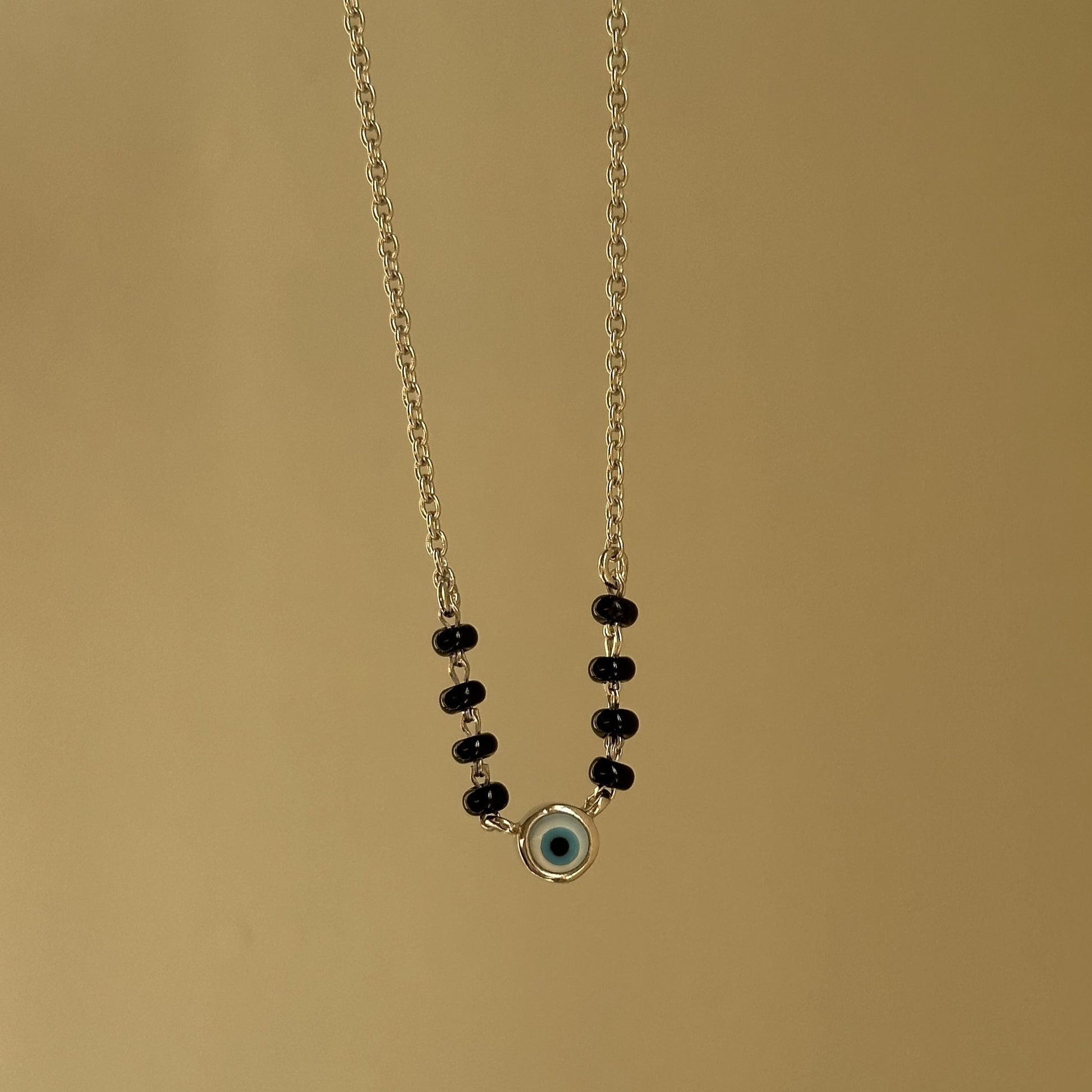 Evil Eye Essence Mangalsutra worn — minimal nazariya mangalsutra