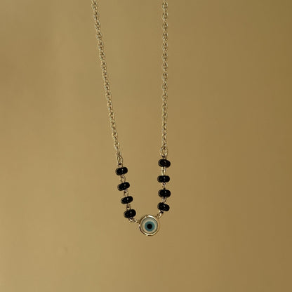 Evil Eye Essence Mangalsutra worn — minimal nazariya mangalsutra