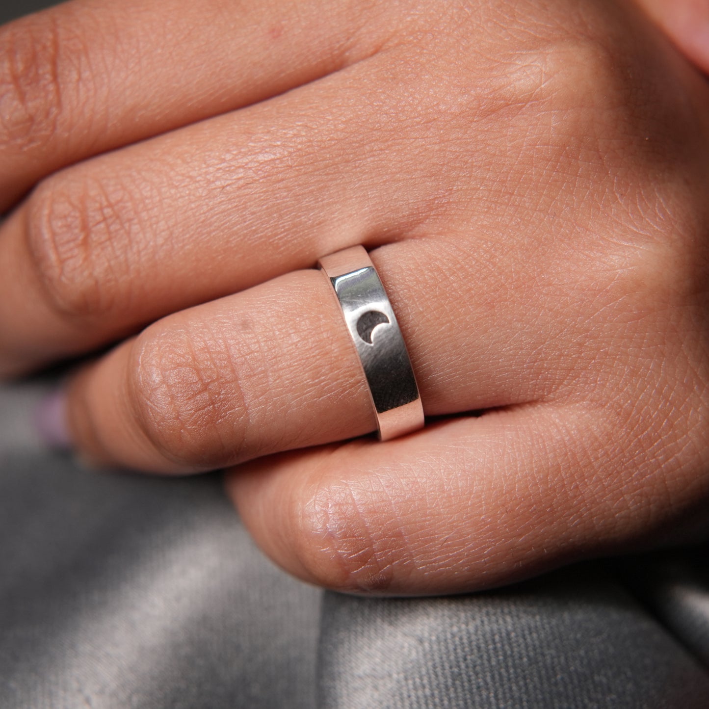 silver crescent band