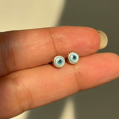 Original Evil Eye Studs — 4mm nazariya studs in 925 sterling silver