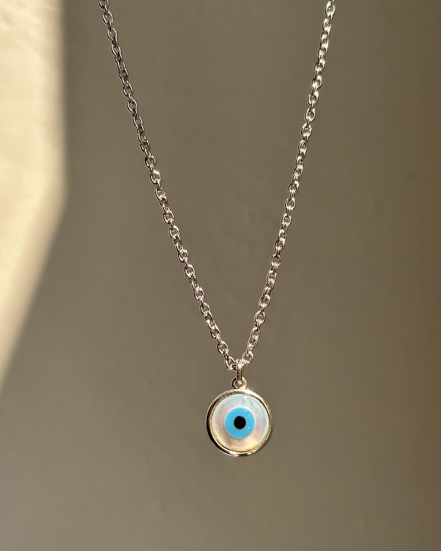 statement evil eye neckpiece — bold 10mm nazariya pendant in 925 silver
