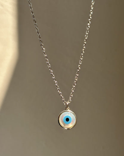 Statement Evil Eye Neckpiece — bold 10mm nazariya pendant in 925 silver