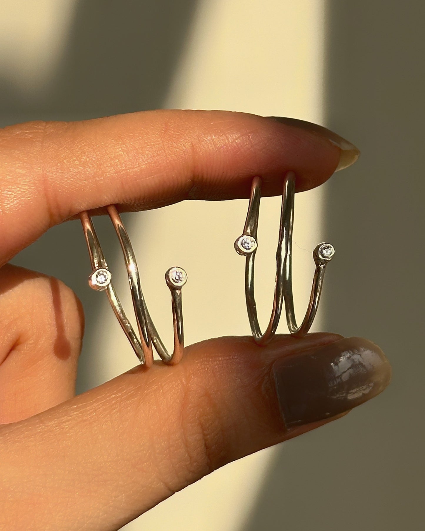 crystal wrap toe rings — adjustable 925 silver bichiya pair with zircon