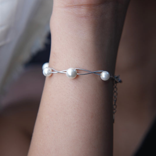 Double Line Pearl Bracelet