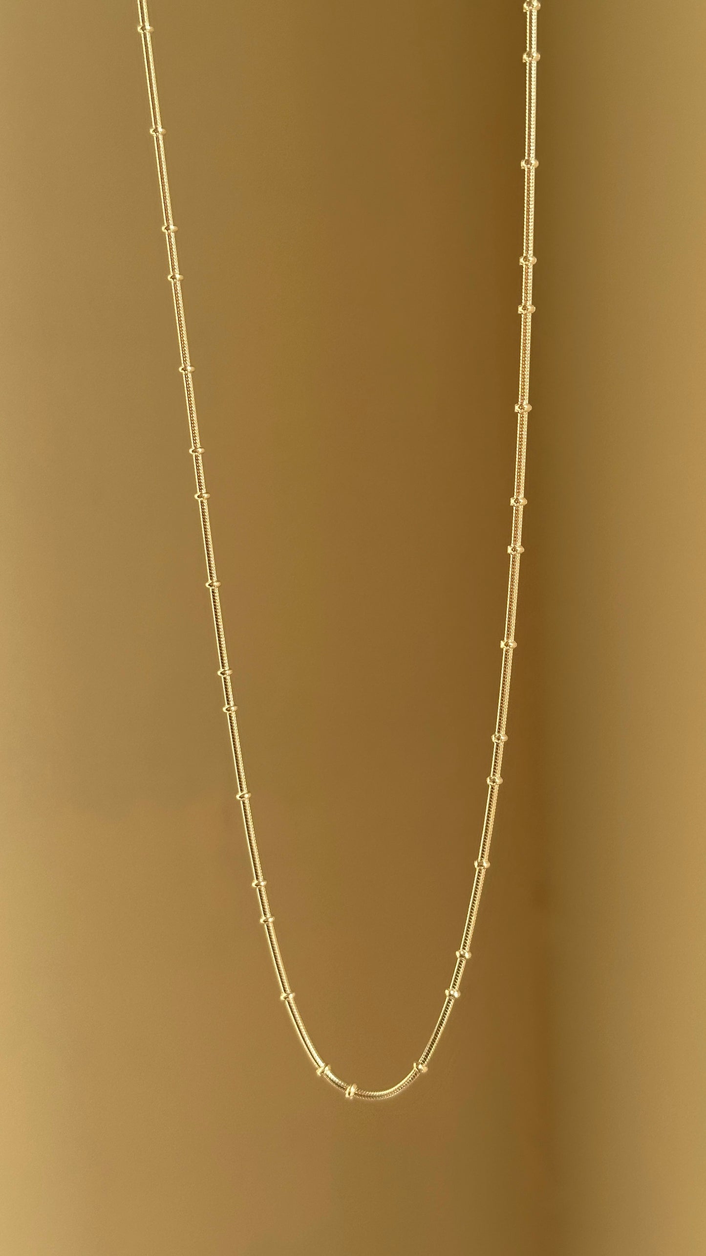 dainty dot chain — 925 silver snake chain with silver dot accents, 20 inch