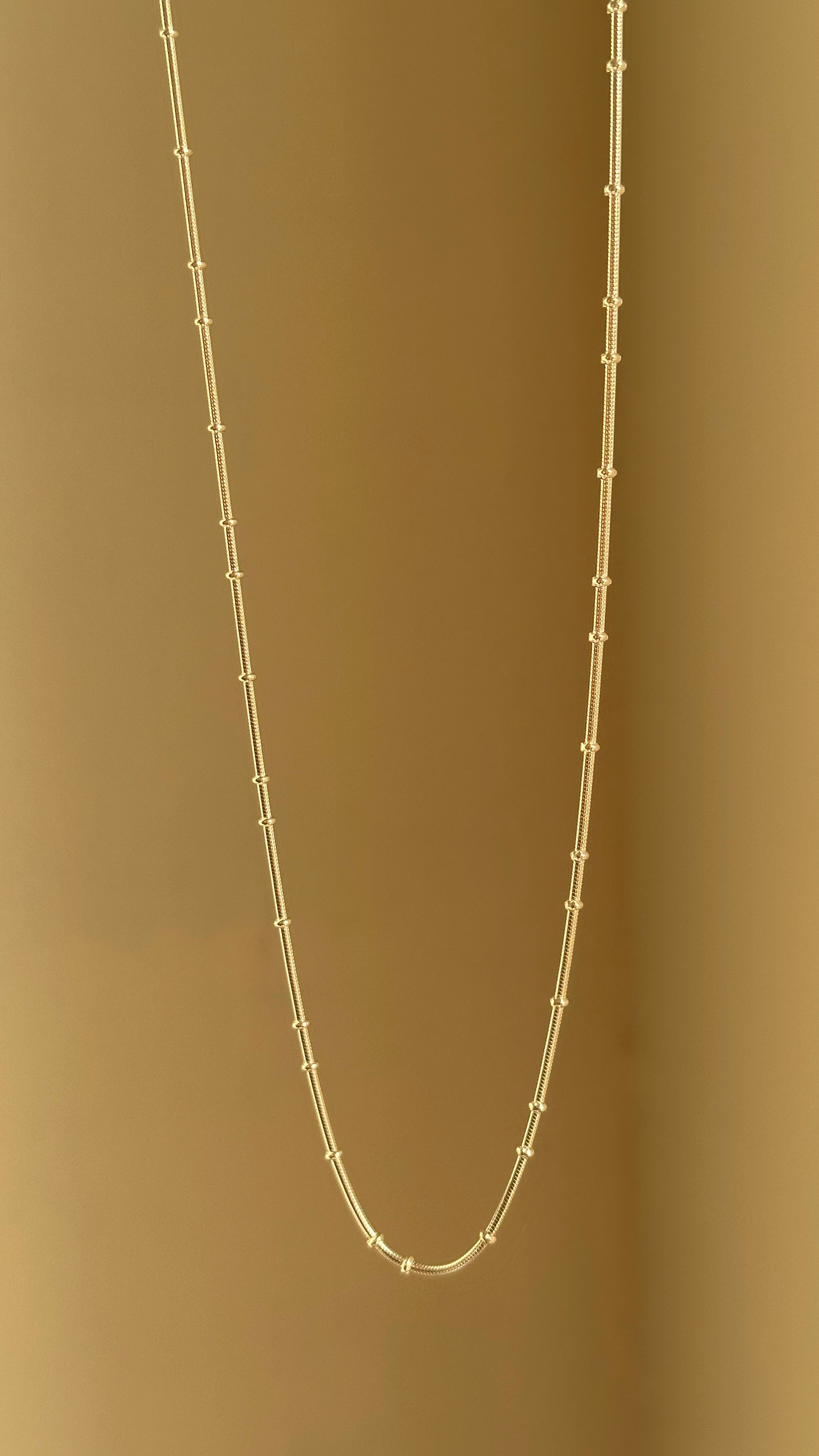 Dainty Dot Chain — 925 silver snake chain with silver dot accents, 20 inch