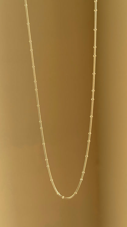 Dainty Dot Chain — 925 silver snake chain with silver dot accents, 20 inch