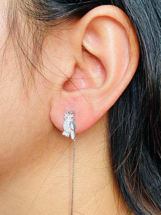 Owl Threader Earring