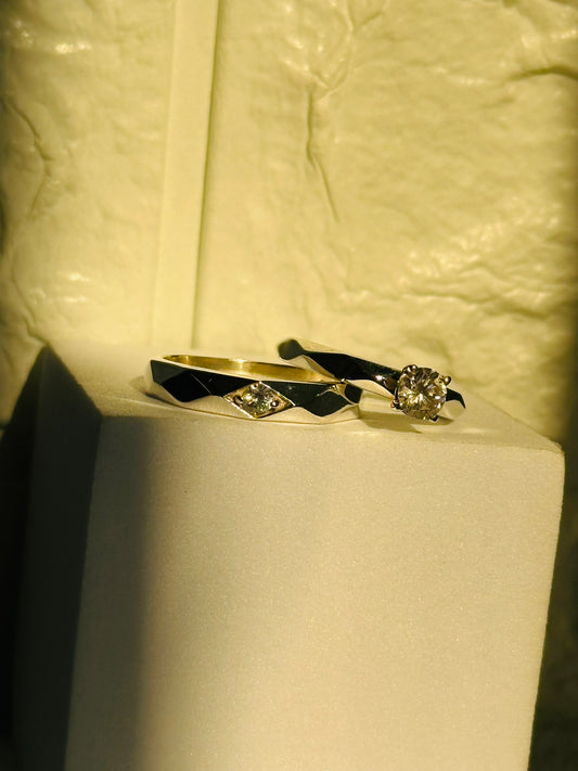 Gleaming Together Couple Rings
