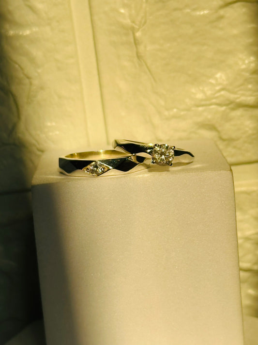 Gleaming Together Couple Rings