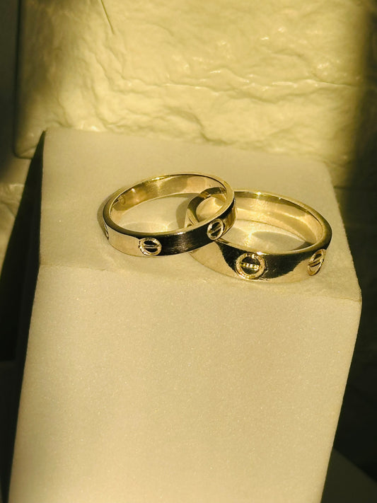 Classic Band Couple Rings