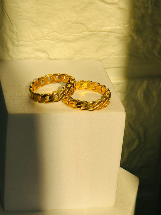 Cuban Chain Couple Rings