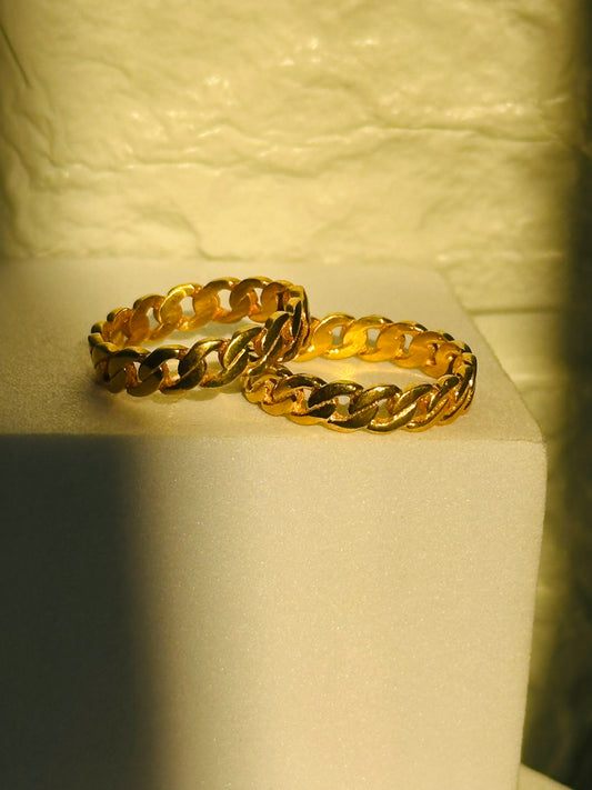 Cuban Chain Couple Rings