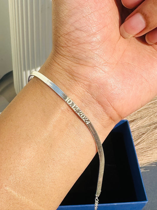 Personalized Flat Chain Bracelet