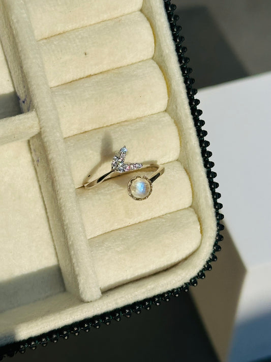 Moon Stone Mermaid Ring