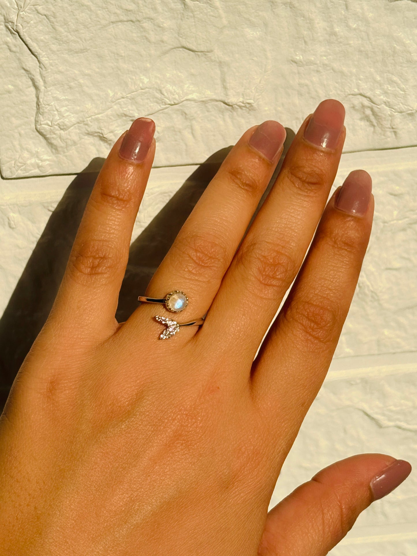 moon stone mermaid ring