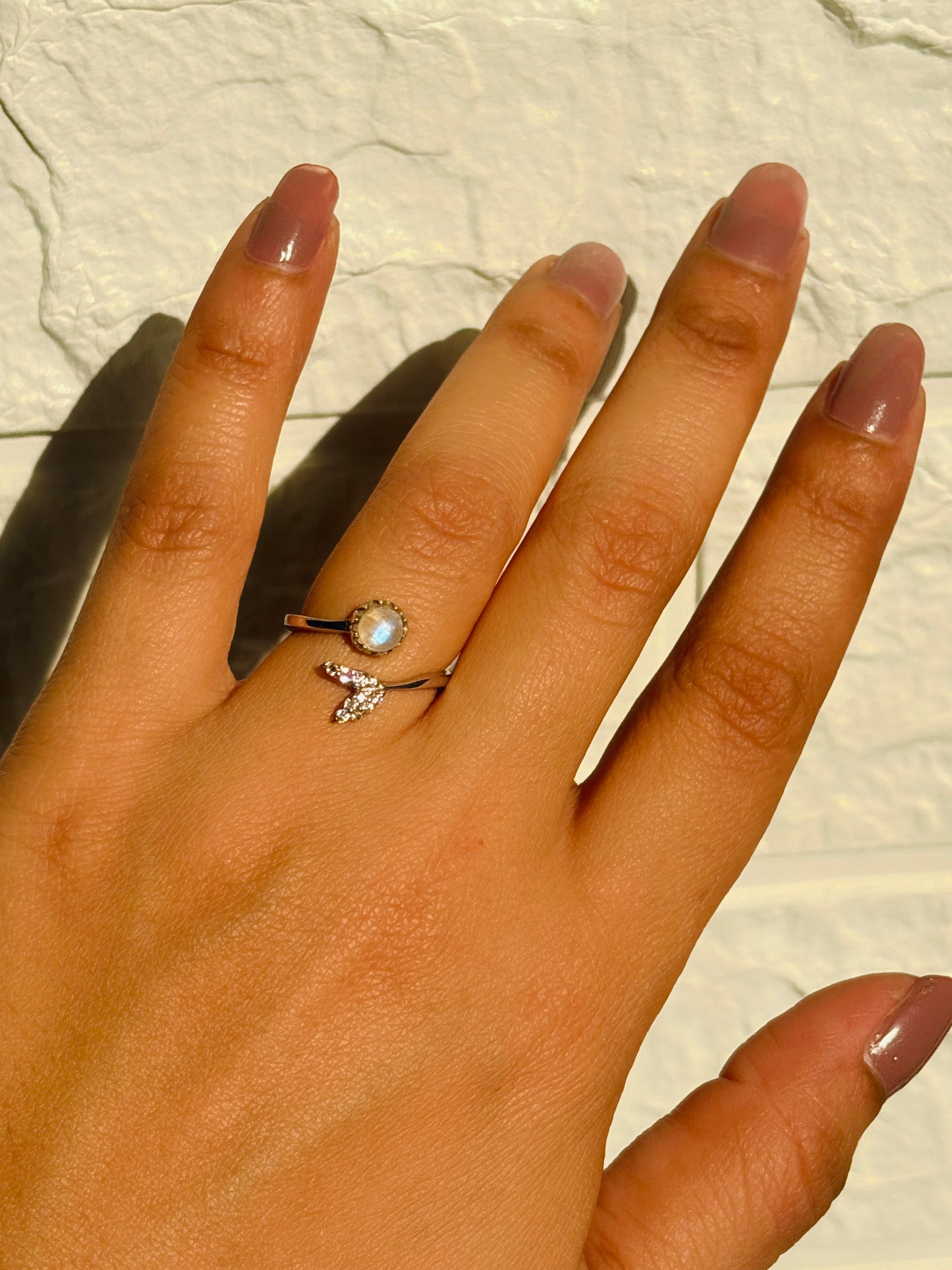 moon stone mermaid ring