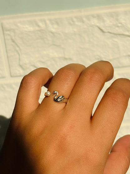 Pearl Swan Ring