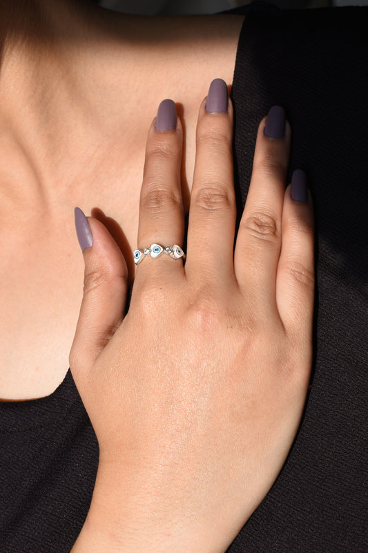 Evil Eye Trio Ring