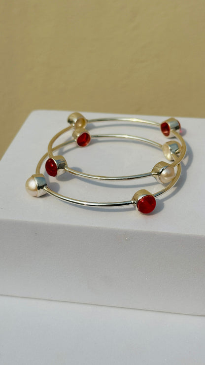 Ruby & Pearl Bangle