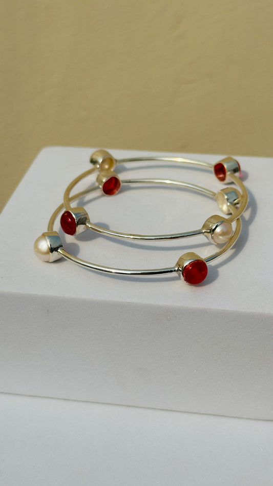 Ruby & Pearl Bangle