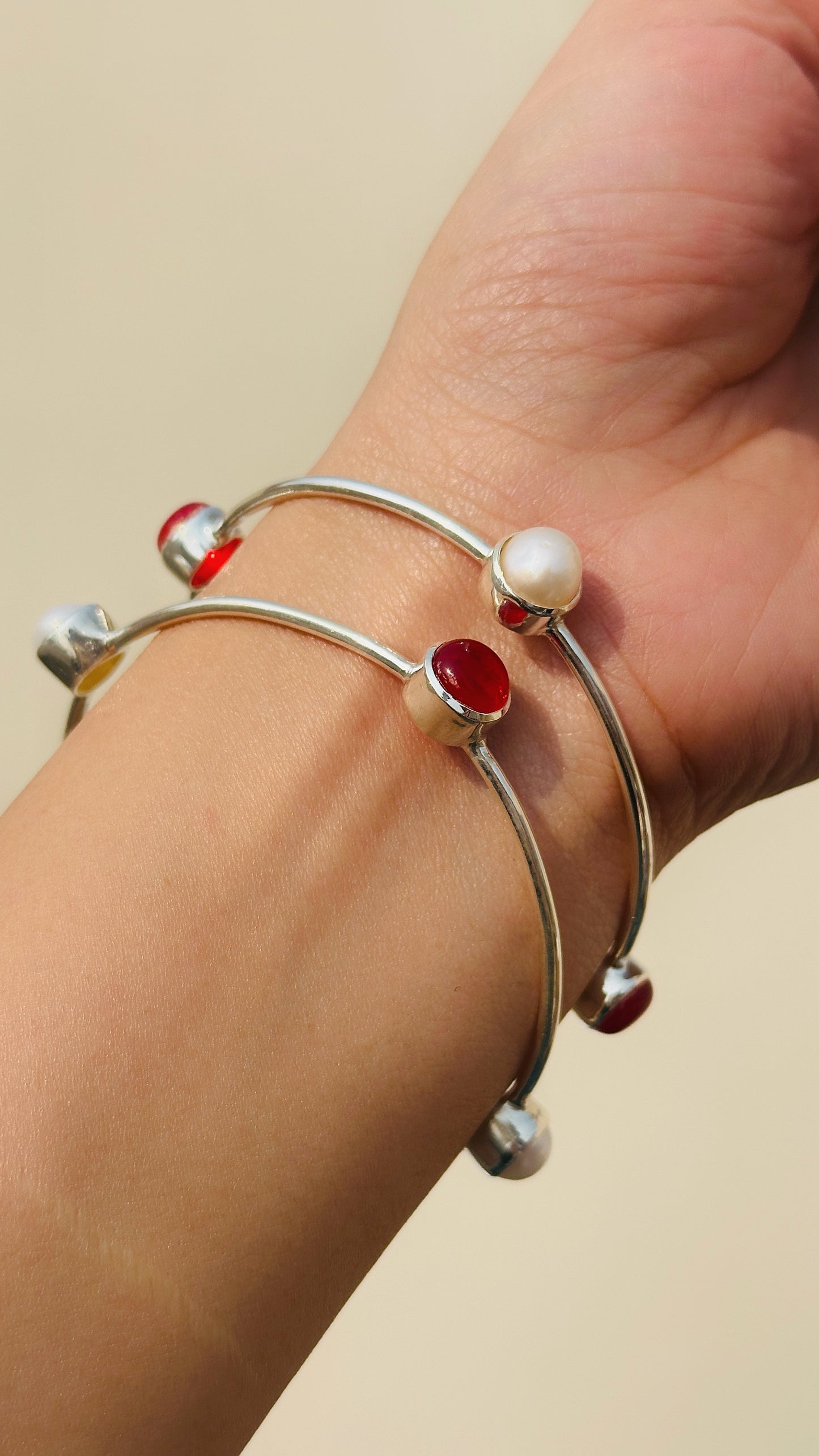 ruby & pearl bangle