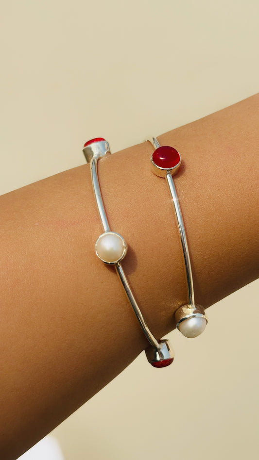 Ruby & Pearl Bangle