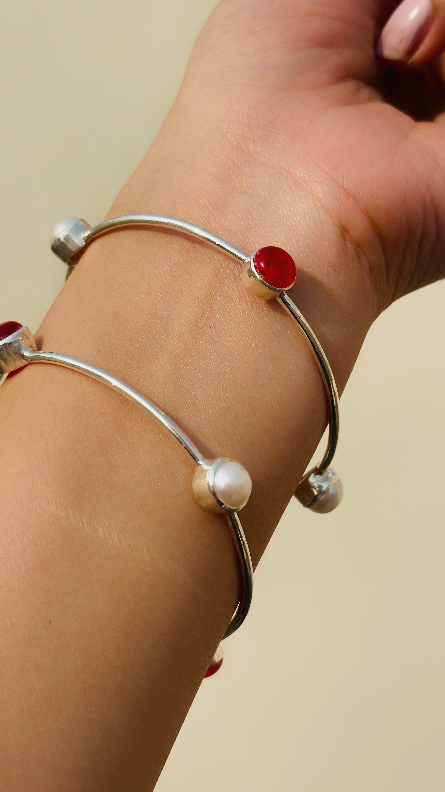 ruby & pearl bangle