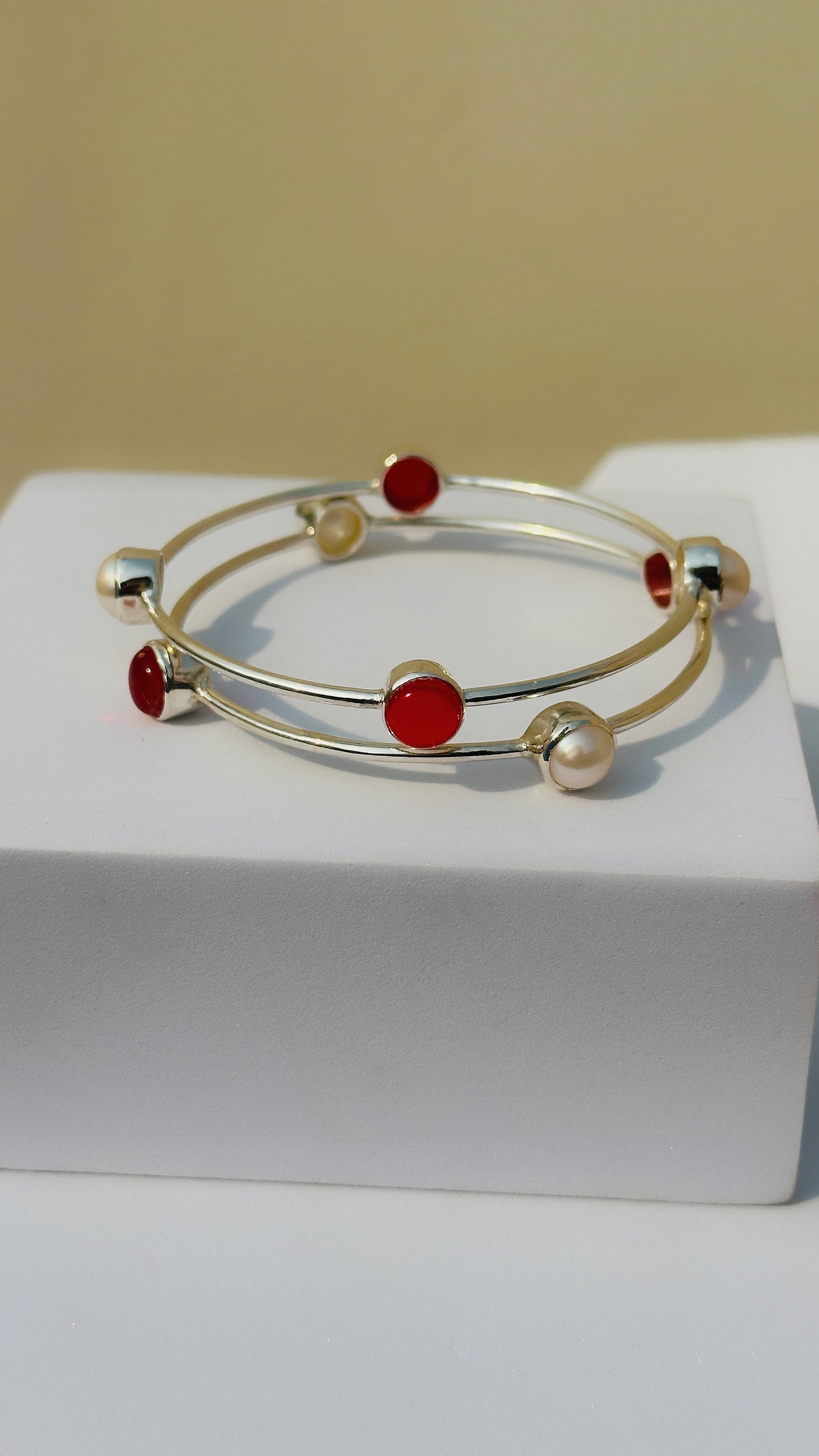 ruby & pearl bangle