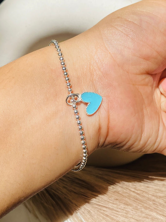 Blue Mist Heart Bracelet