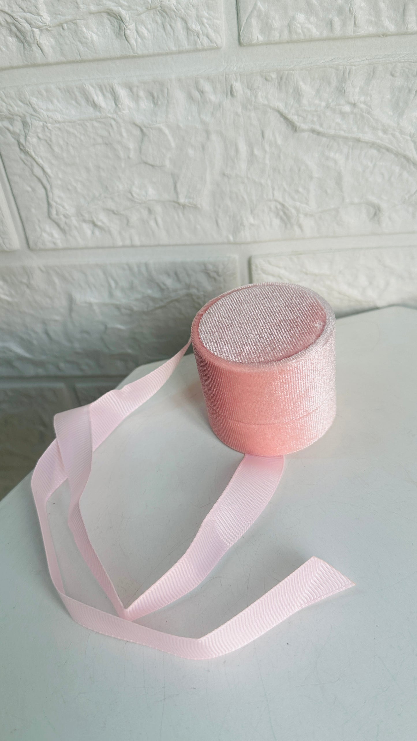 baby pink velvet ring box