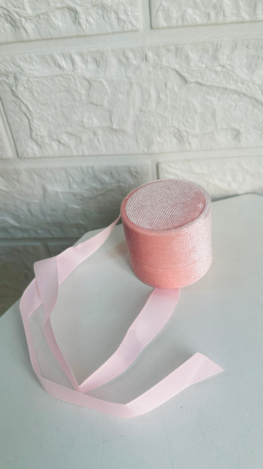 Baby Pink Velvet Ring Box